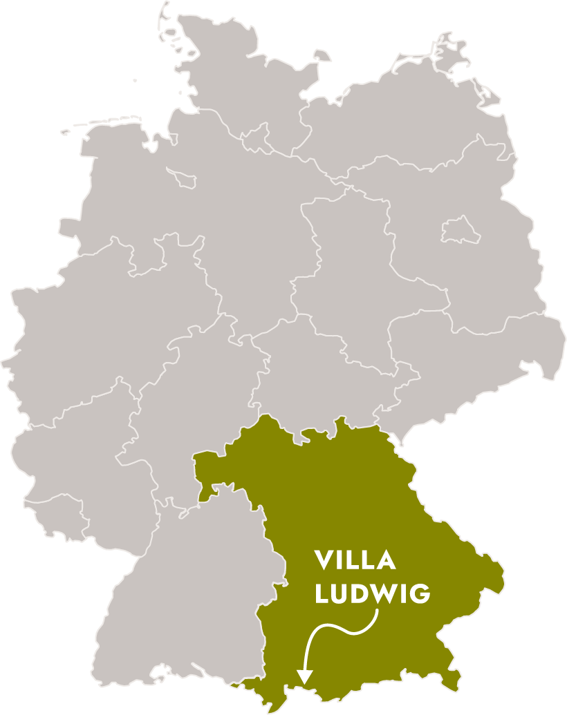 Deutschland Karte mit Ortsangabe Villa Ludwig