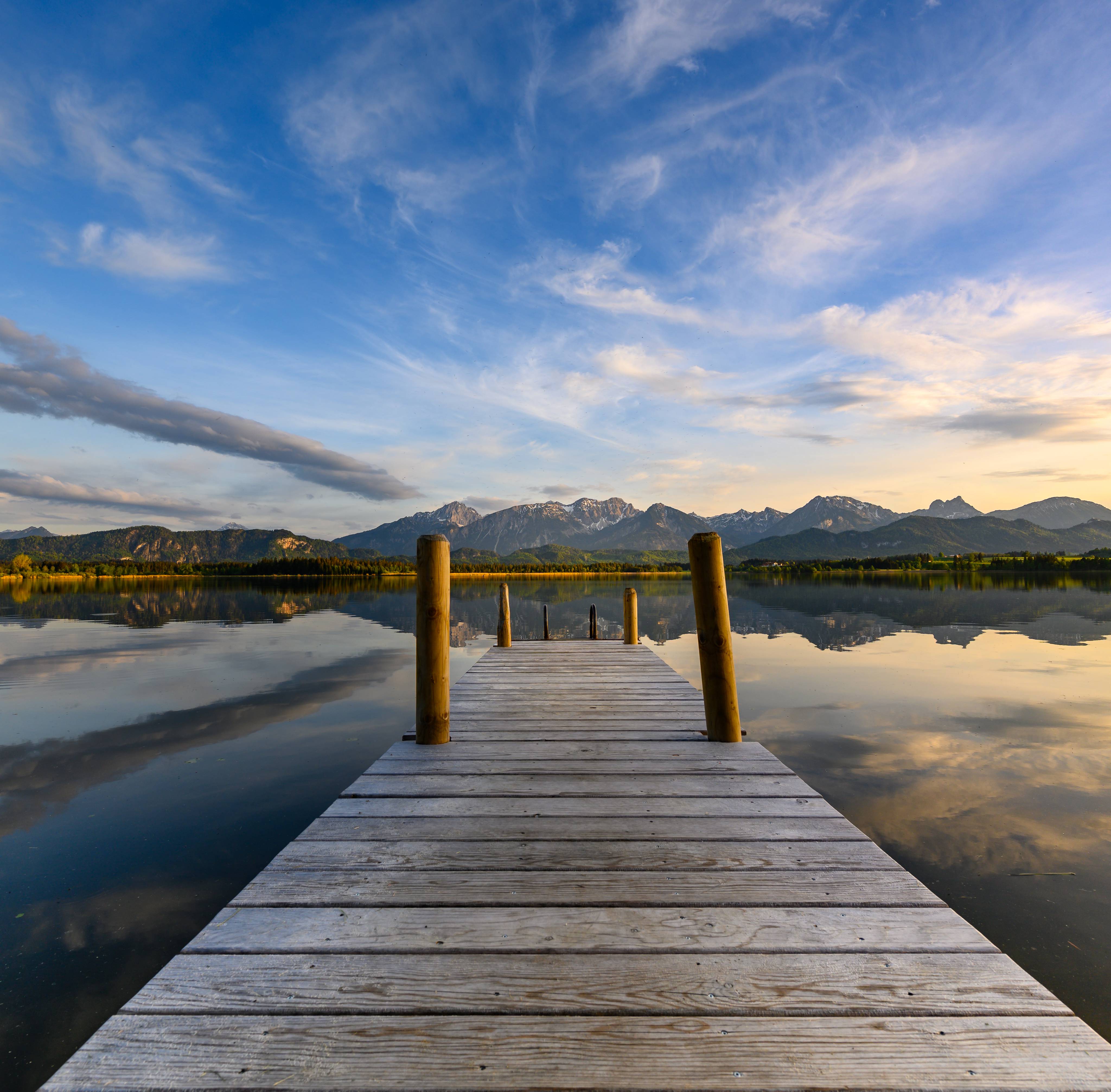 Hopfensee bei Sonnenuntergang